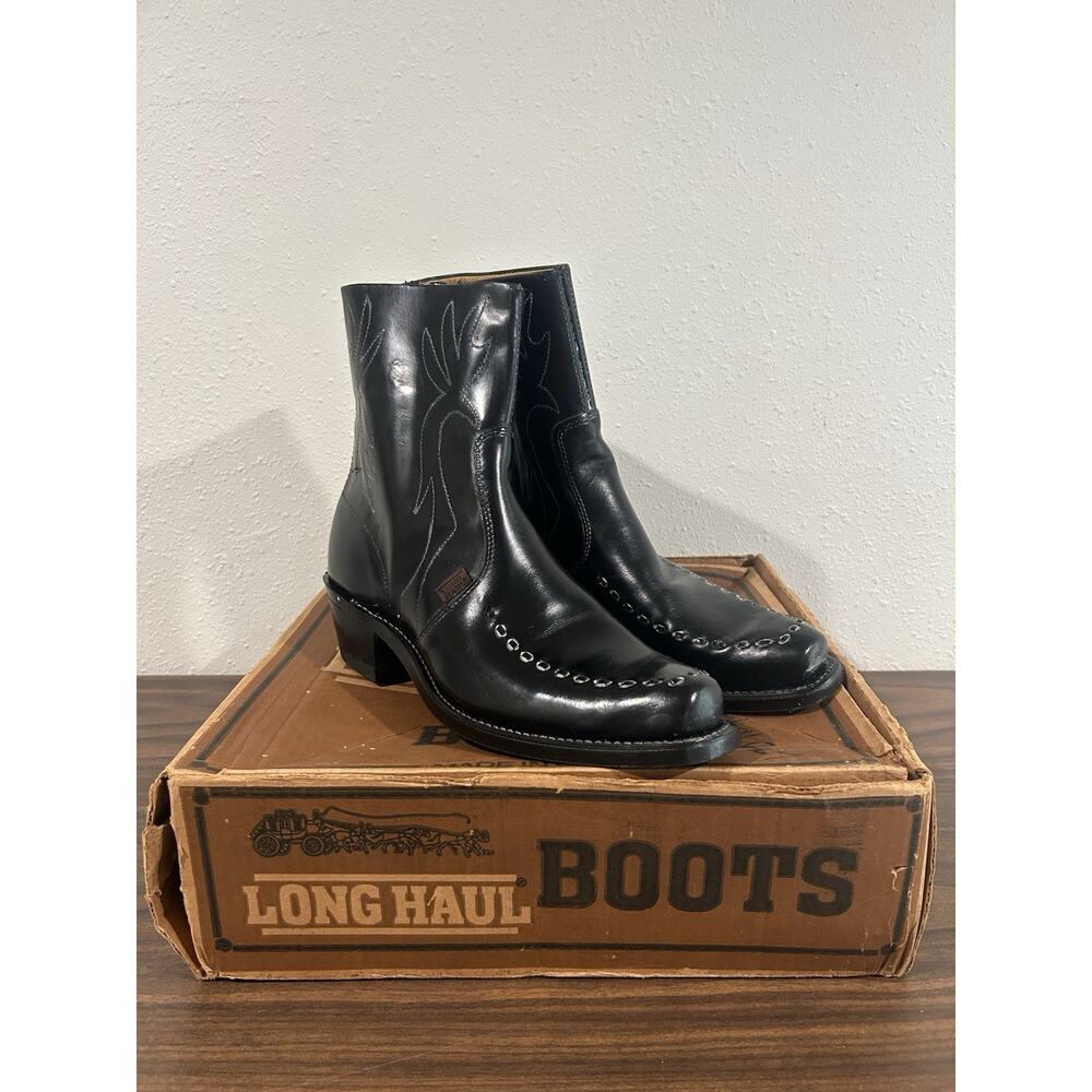 Vulcan Long Haul Western Boots Side Zip Leather Mens 11 EE Wide Cowboy Sears